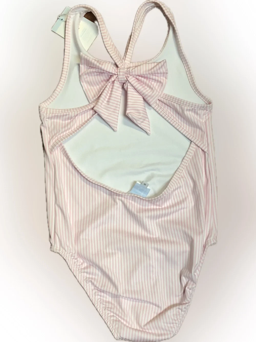 bella bliss Light Pink and White Striped One-Piece Swimsuit